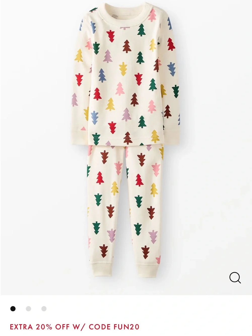 Hanna Andersson Festive Forest on Ecru Pajamas 4T